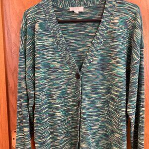 Loft Outlet 💚 green space dye cardigan 100% cotton